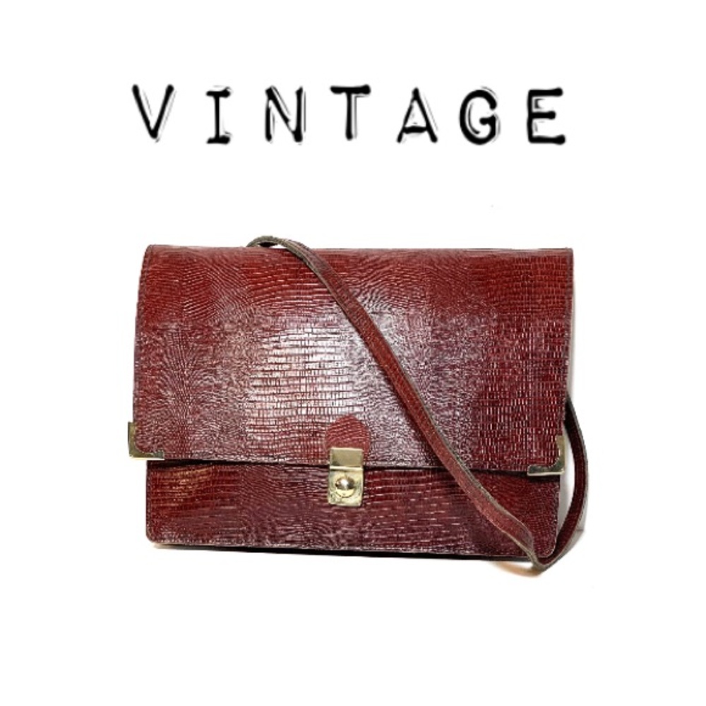 ☀️ 3/$25 Vintage Reptile Leather Bag